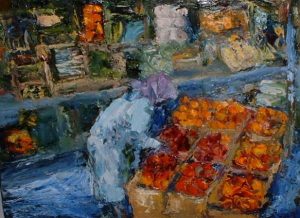 Fruitseller In Blue [2004] by Marlene Dickerson