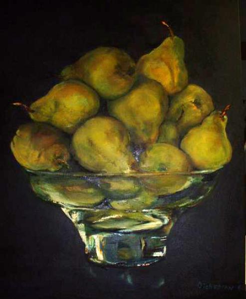 Pears Held In Glass [2005] by Marlene Dickerson