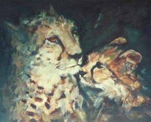 Leopard And Cub [1999] by Marlene Dickerson