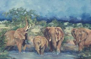 Elephant Waterhole [2003] by Marlene Dickerson