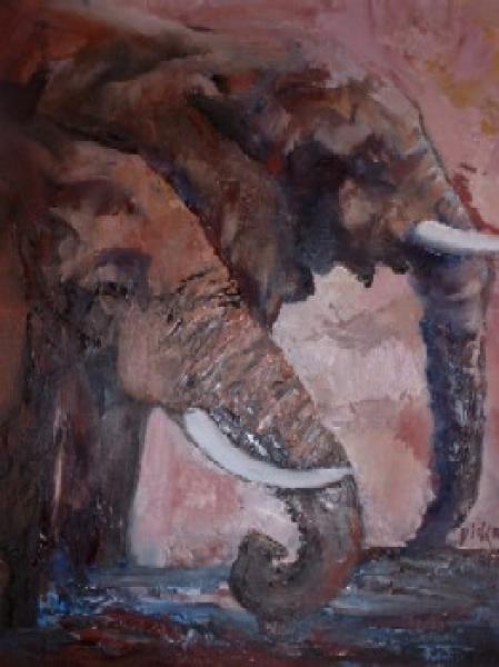 Elephants Long Drink [2003] by Marlene Dickerson