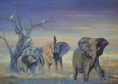 Elephants trumpeting