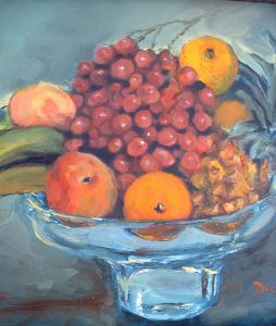 Fruit  Bowl In Glass [2007] by Marlene Dickerson