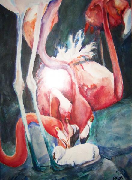 Flamingo Family [1996] by Marlene Dickerson