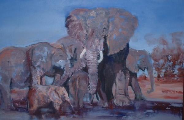 Elephants Blue [2003] by Marlene Dickerson