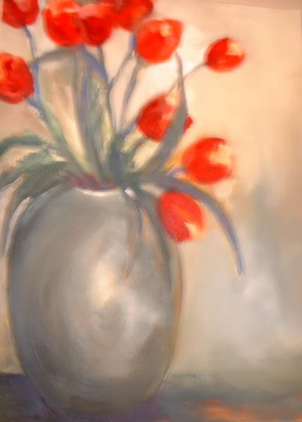 Tulips In Red [2005] by Marlene Dickerson