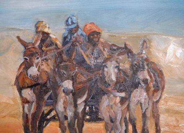 Four Donkeys [2000] by Marlene Dickerson
