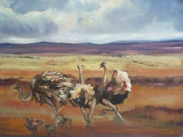 Ostriches [2008] by Marlene Dickerson