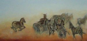 Zebra Stampede [2009] by Marlene Dickerson
